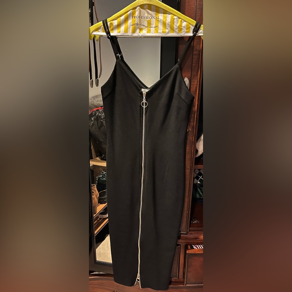 MP C zipper front body con midi dress